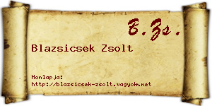 Blazsicsek Zsolt névjegykártya